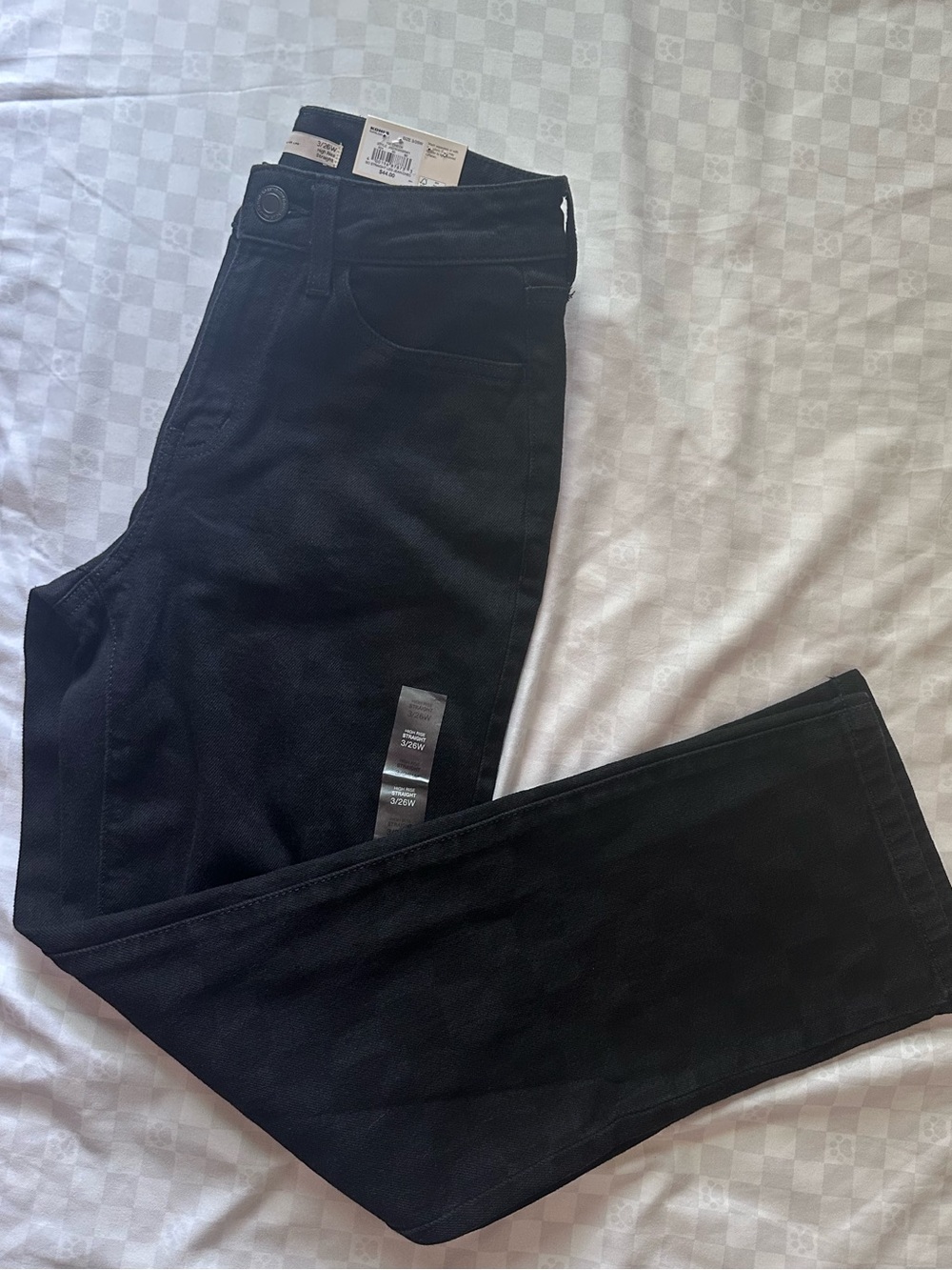 SO High Rise Straight Leg Jeans - Black Checkered